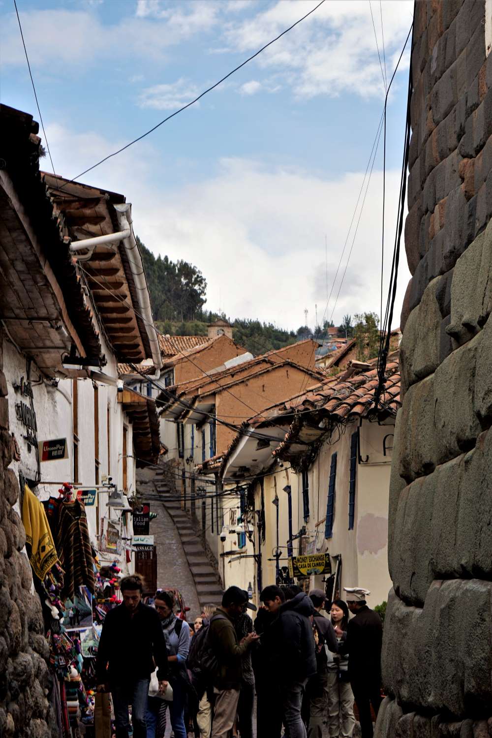 Stairs and market